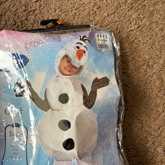 Disney Frozen Olaf Kids Costume Sz 3-4 Snowman Halloween - Picture 3 of 4